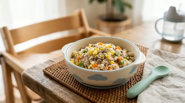Steamed Rice with Chicken Liver and Mixed Vegetables - 1–5 years