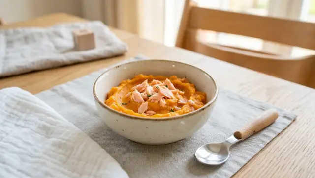 Soft Salmon & Sweet Potato Mash - 10–12 months
