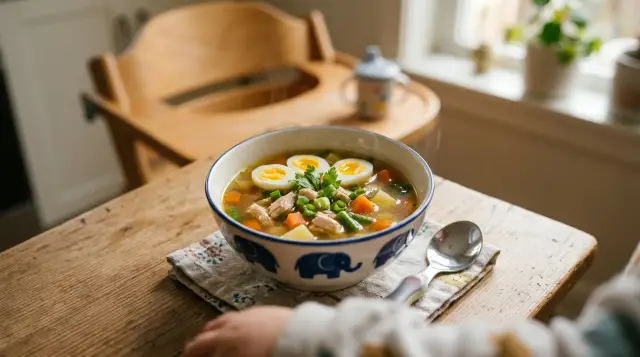Chicken and Quail Egg Soup - 1–5 years