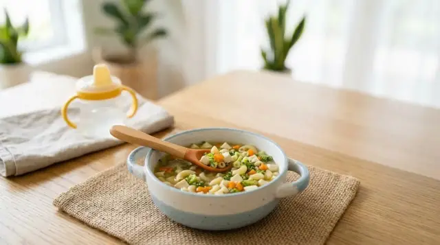 Macaroni, Tofu and Broccoli Soup